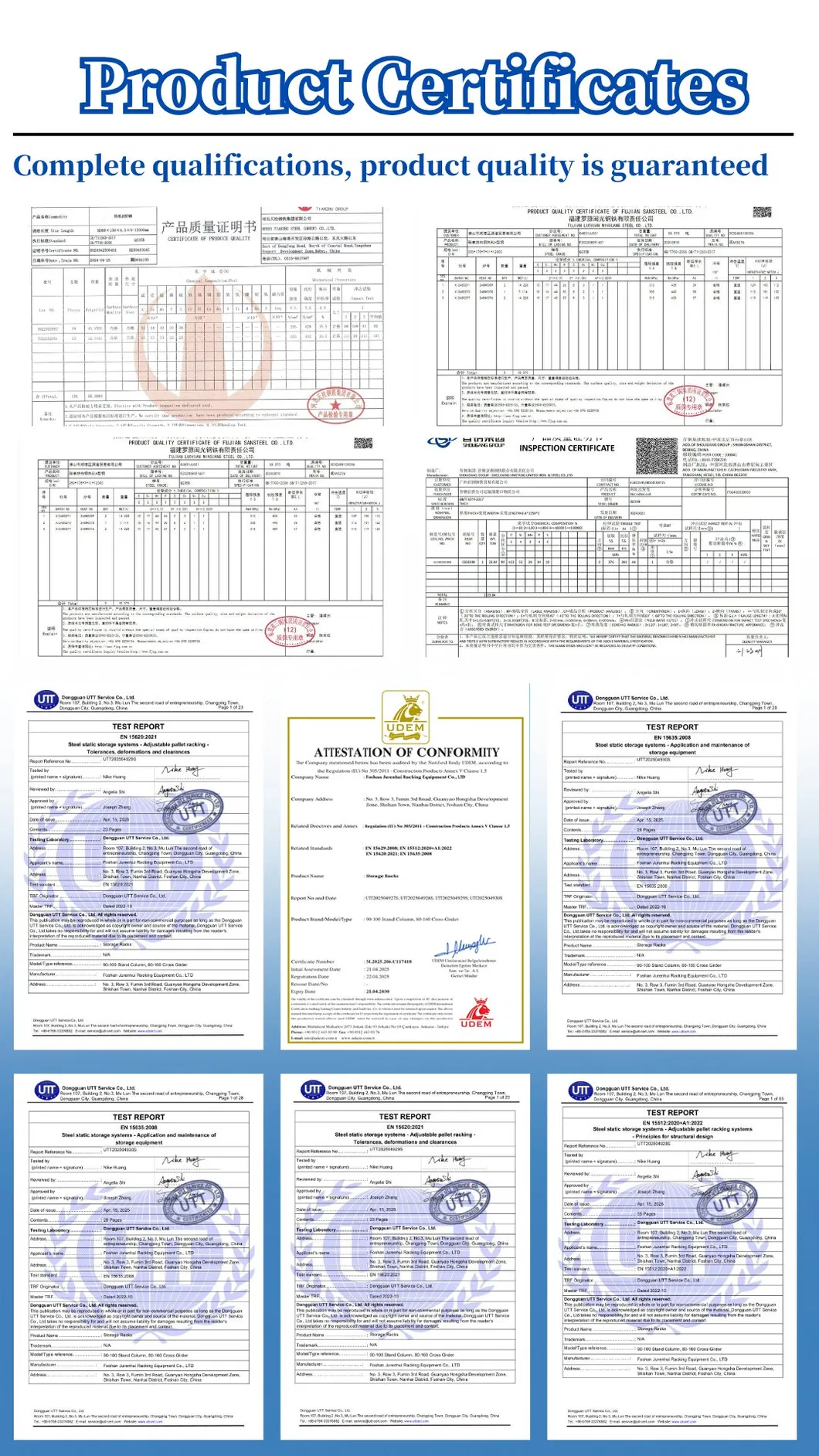 Quality Certificates