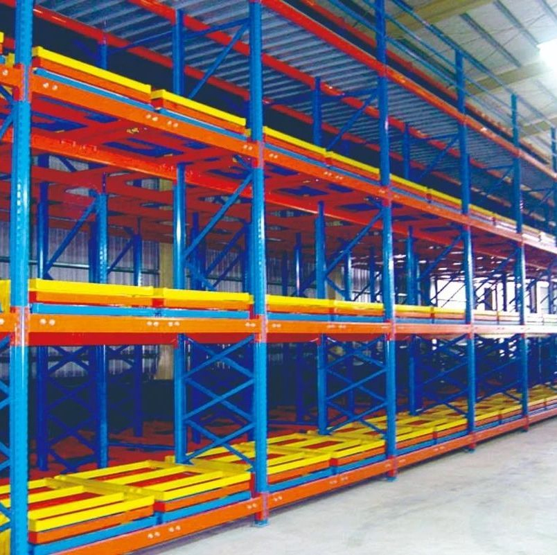 Stackable Metal Steel Pallet Rack System Dynamic Stacking Rack Push Back Racking for Warehouse Storage Solution