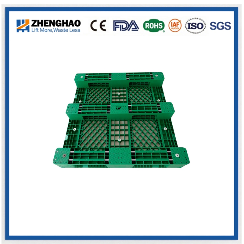1200X1200mm HDPE Grid Deck Plastic Pallet with Steel Reinforced Three-Runner Base, Four-Way Entry