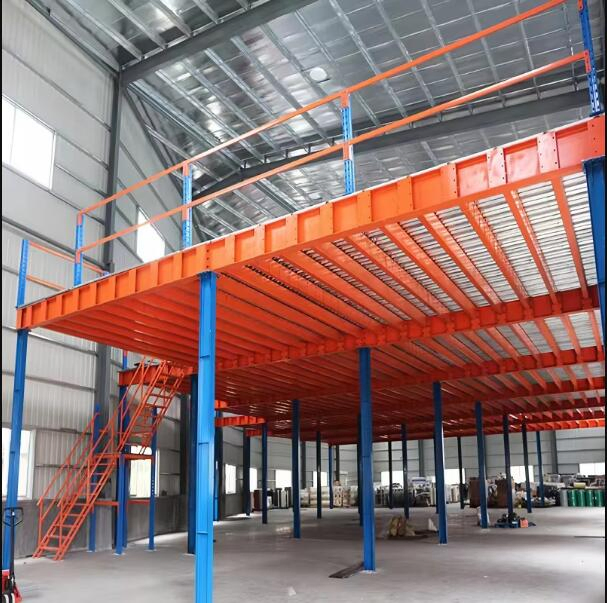 Mezzanine Rack with Guardrails Fall Protection System ISO 14122 Certified B2b Safety Compliance