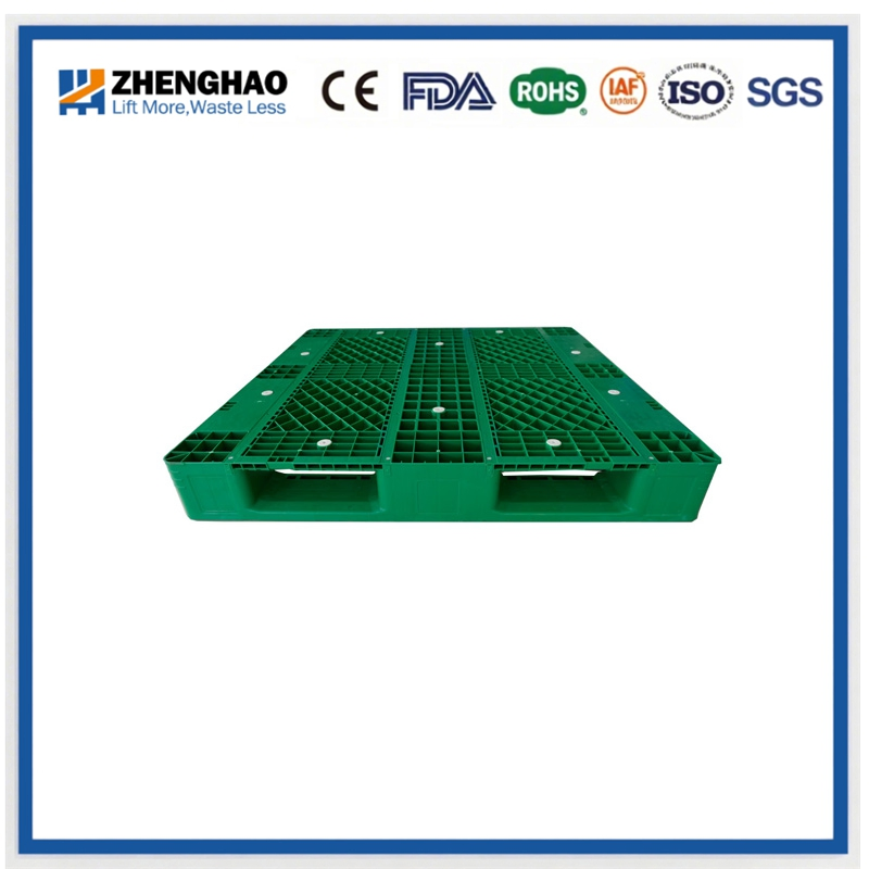 1200X1200mm HDPE Grid Deck Plastic Pallet with Steel Reinforced Three-Runner Base, Four-Way Entry