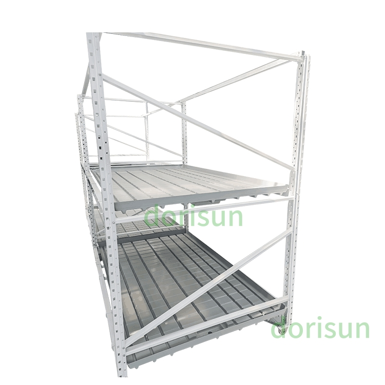 Vertical Grow Rack Hydroponic Greenhouse Ebb and Flow Table Multi Level Grain Hydroponic Rack