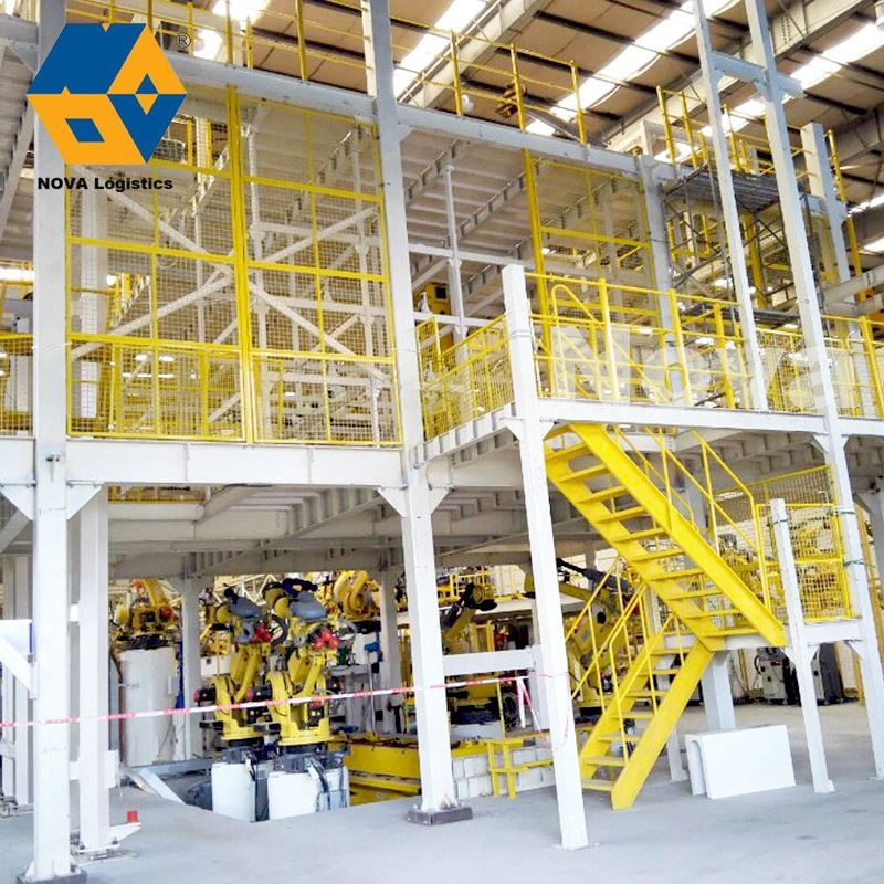 Industrial Heavy Duty Storage Steel Structure Platform Metal Mezzanine Floor Rack with Supported Beam