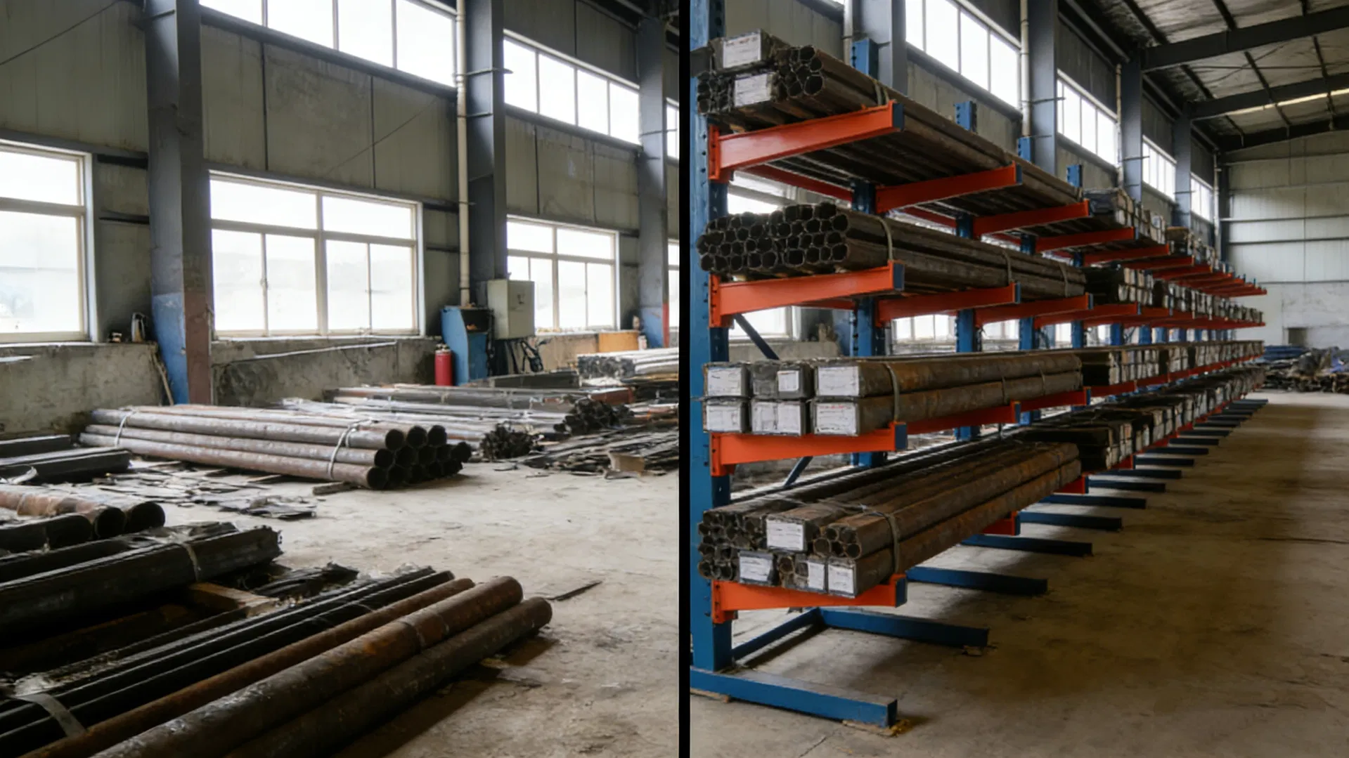 Comparison before and after racking