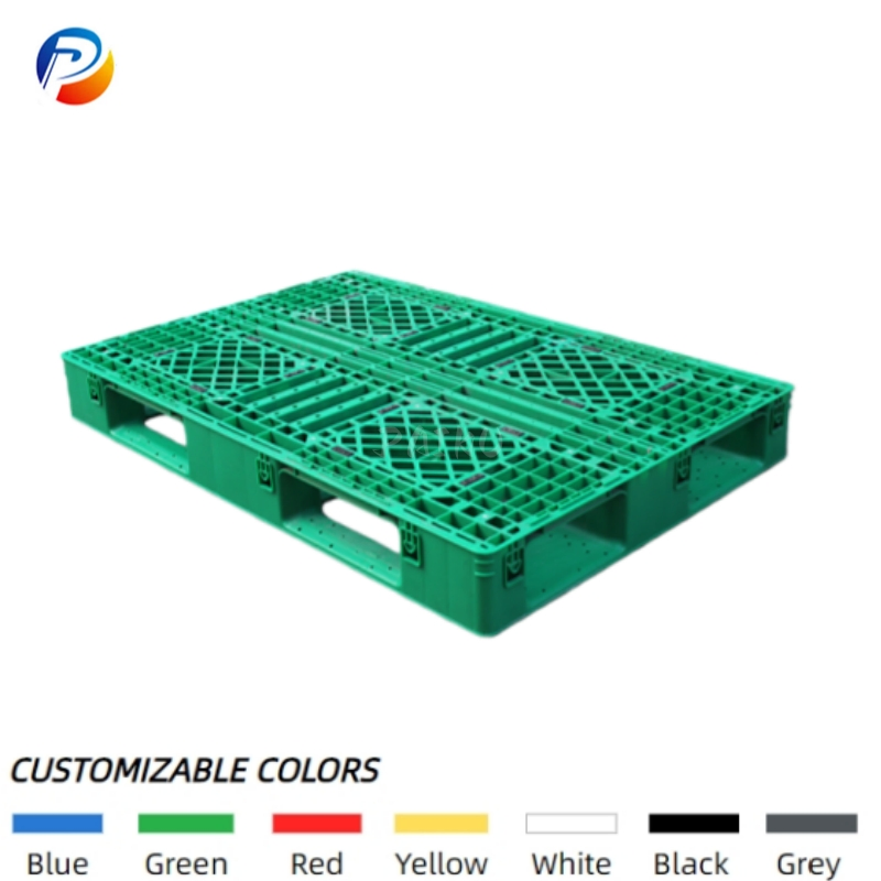 Heavy-Duty 8 Steel Tubes Reinforced Euro HDPE Plastic Pallet for Heavy Cargo Rack Transportation