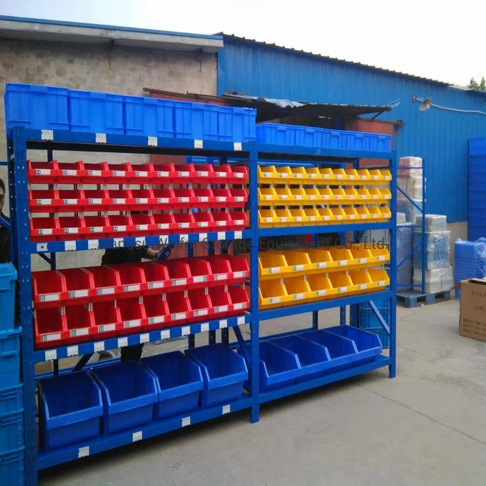 Steel Warehouse Storage Medium Duty Long Span Metal Shelving with Plastic Bin