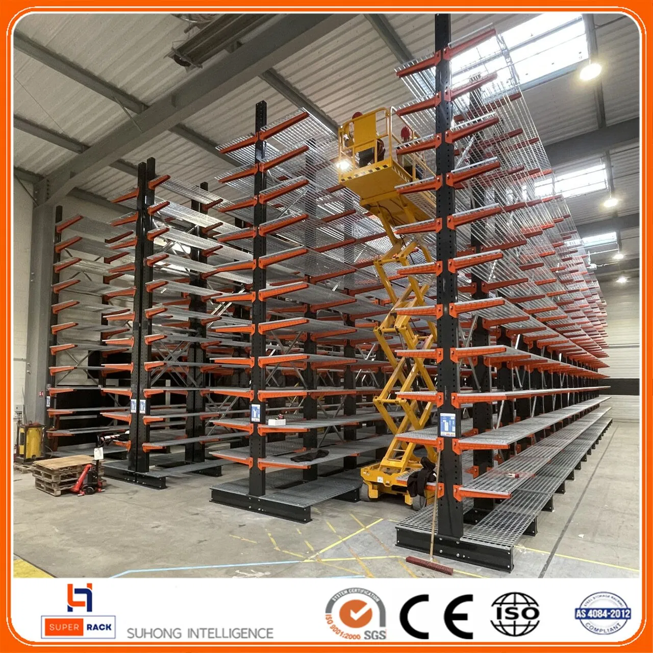 Adjustable Outdoor Hot DLP Galvanized Cantilever Frame Steel Single Double Side Arm Cantilever Shelves Roll Storage Racking for Industrial Pipe Long Materials