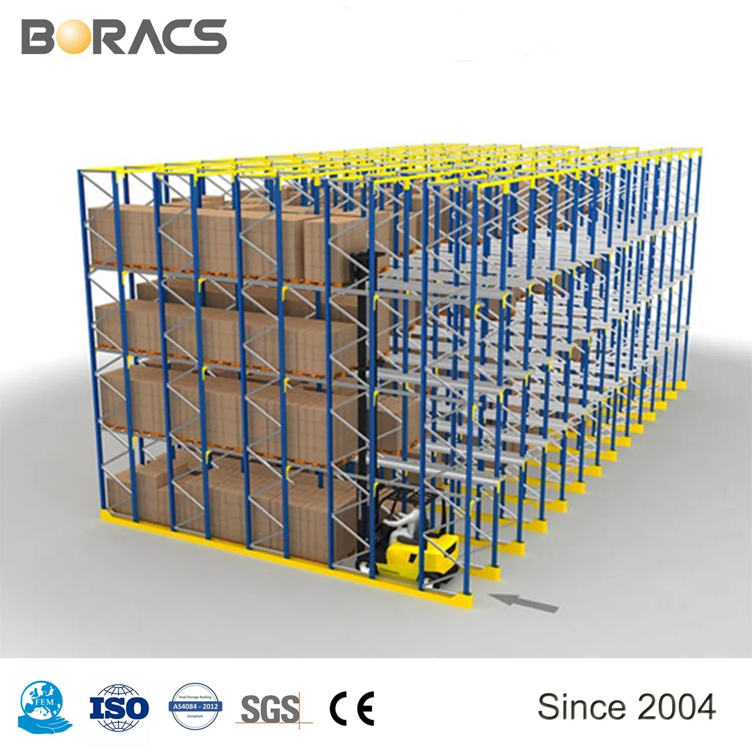 OEM Heavy Industrial Adjustable Warehouse Storage Rack Metal Drive in Pallet Racks