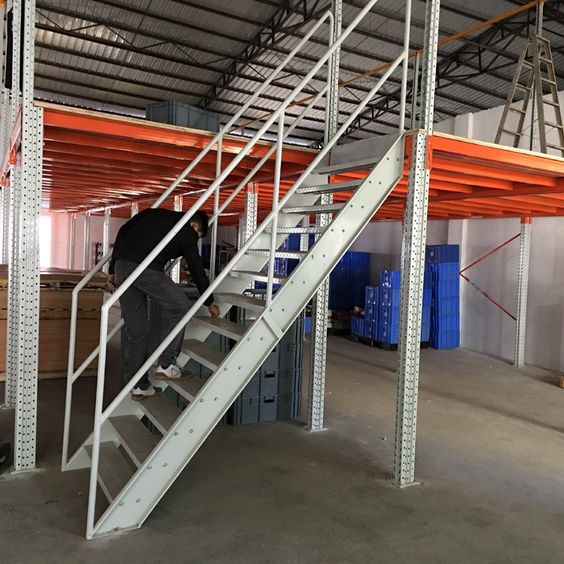 High-Strength Steel Mezzanine Platforms with Safety Railings for Creating Additional Office or Storage Levels