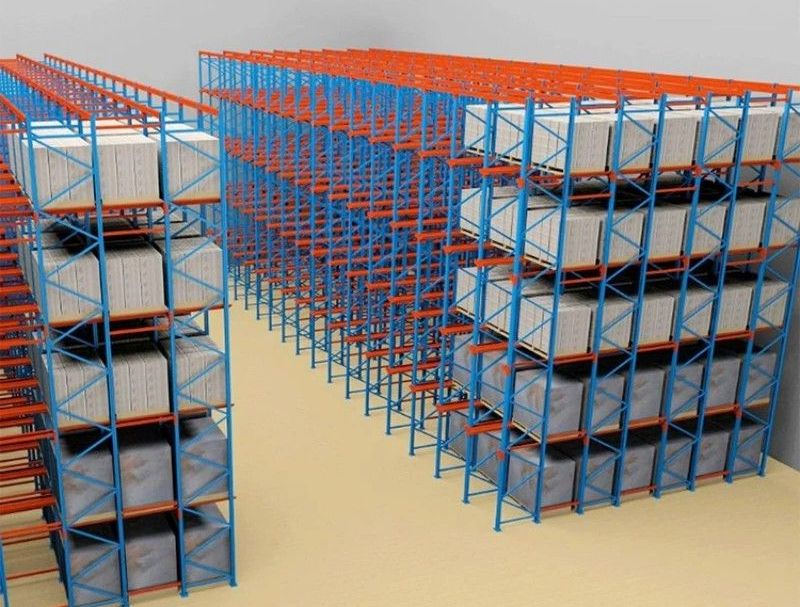 Q235/Q355 Industrial High Density Steel Drive-in Racking System Goods Storage Heavy Duty Warehouse Pallet Racking