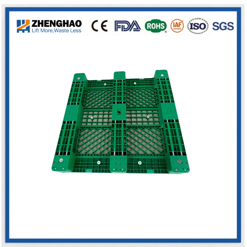 1200X1200mm HDPE Grid Deck Plastic Pallet with Steel Reinforced Three-Runner Base, Four-Way Entry