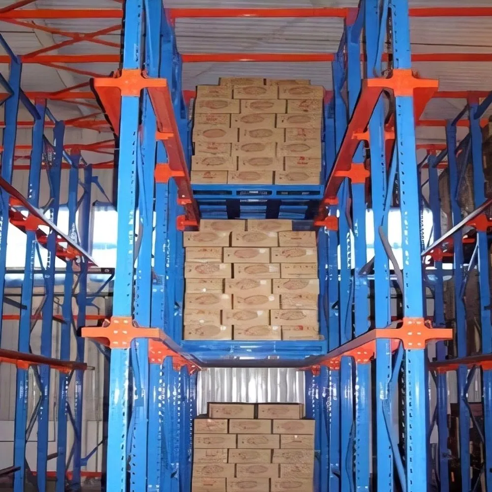 No Deformation Rust-Proof Food Cold Warehouse Storage Drive-in Through Gravity Heavy Duty Steel High Bay Density Removable Anti Earthquake Pallet Rack