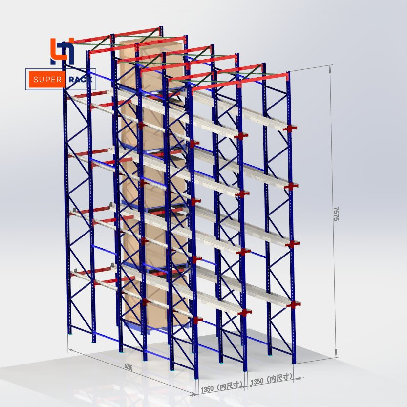Fifo OEM Warehouse Customized Q235 Steel Heavy Duty Adjustable Steel Storage Rack Beam Frame Drive in/Through Forklift Pallet Racking System