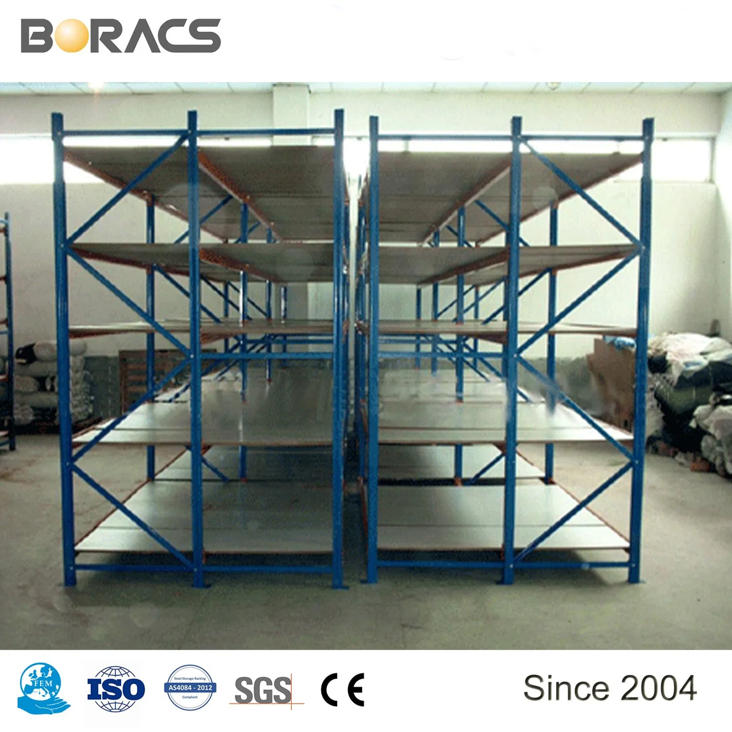 Medium Duty Warehouse Large Capacity Widespan Racking System Metal Rack Longspan Steel Shelving with Wooden Panel