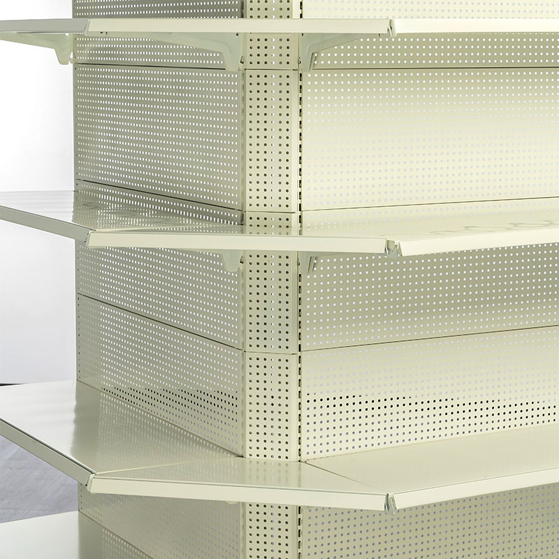 Adjustable Depth External Corner Shelving with Four-Poster Steel Frames for Warehouses