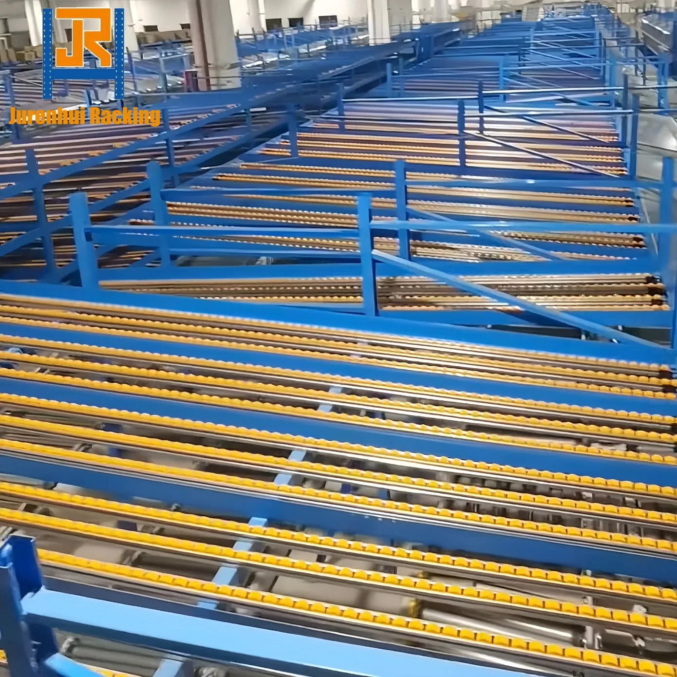Distribution Center Carton Flow Racking Roller Pallet Storage Rack