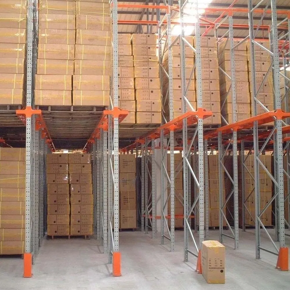 No Deformation Rust-Proof Food Cold Warehouse Storage Drive-in Through Gravity Heavy Duty Steel High Bay Density Removable Anti Earthquake Pallet Rack