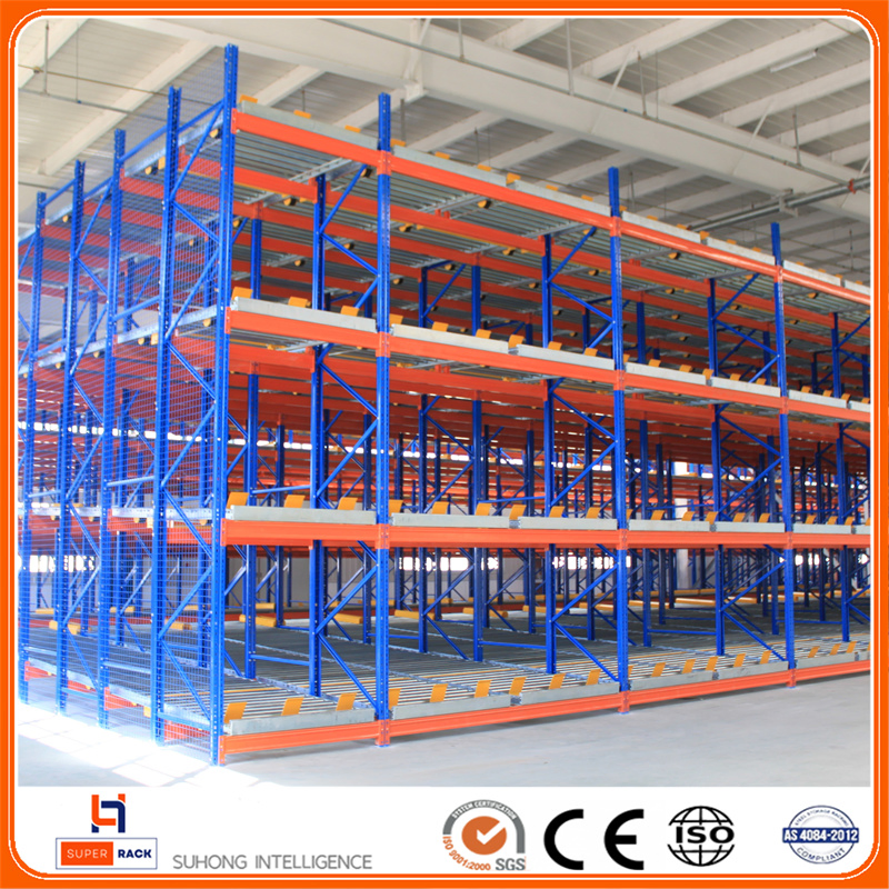 CE Approved Carton Pallet Flow Rack Warehouse Steel Live Pallet Flow Gravity Flow Racking with Roller Conveyor System Storage Rack Warehouse Metal Shelf