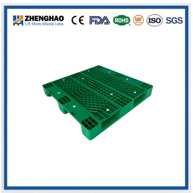1200X1200mm HDPE Grid Deck Plastic Pallet with Steel Reinforced Three-Runner Base, Four-Way Entry