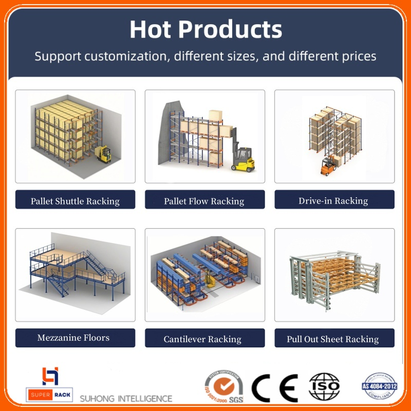 Metal Warehouse Storage Mezzanine Floor/ Single Double Manual Telescopic Cantilever Rack/Pipe Roll Storage/Pull out Sheet /Pallet Flow/Pallet Shuttle Racking