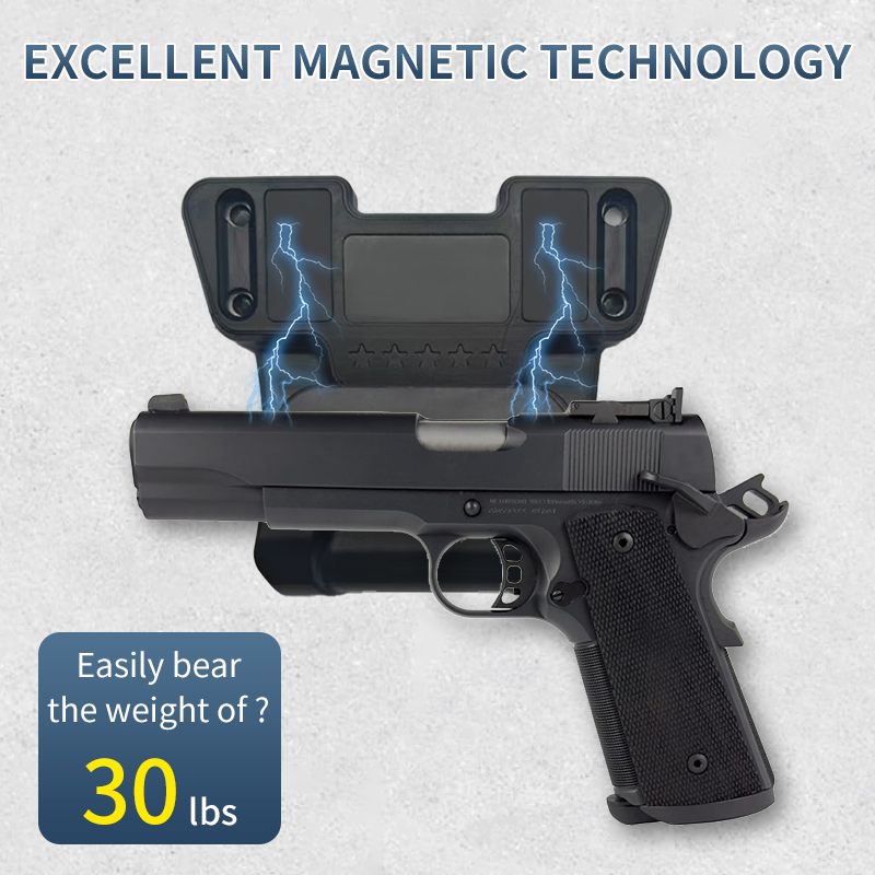 Magnetic Car Gun Mount Vehicle Gun Holder Rack with Safety Trigger Guard Protection Easy Conceal in Car Gun Mount