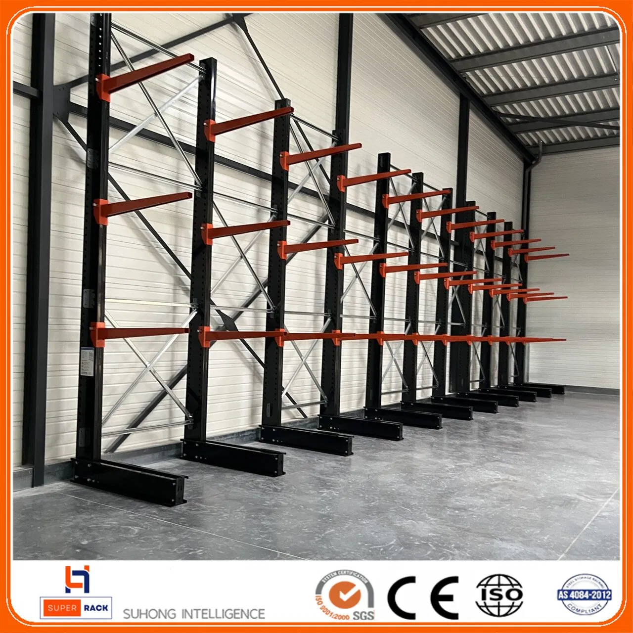 Adjustable Outdoor Hot DLP Galvanized Cantilever Frame Steel Single Double Side Arm Cantilever Shelves Roll Storage Racking for Industrial Pipe Long Materials