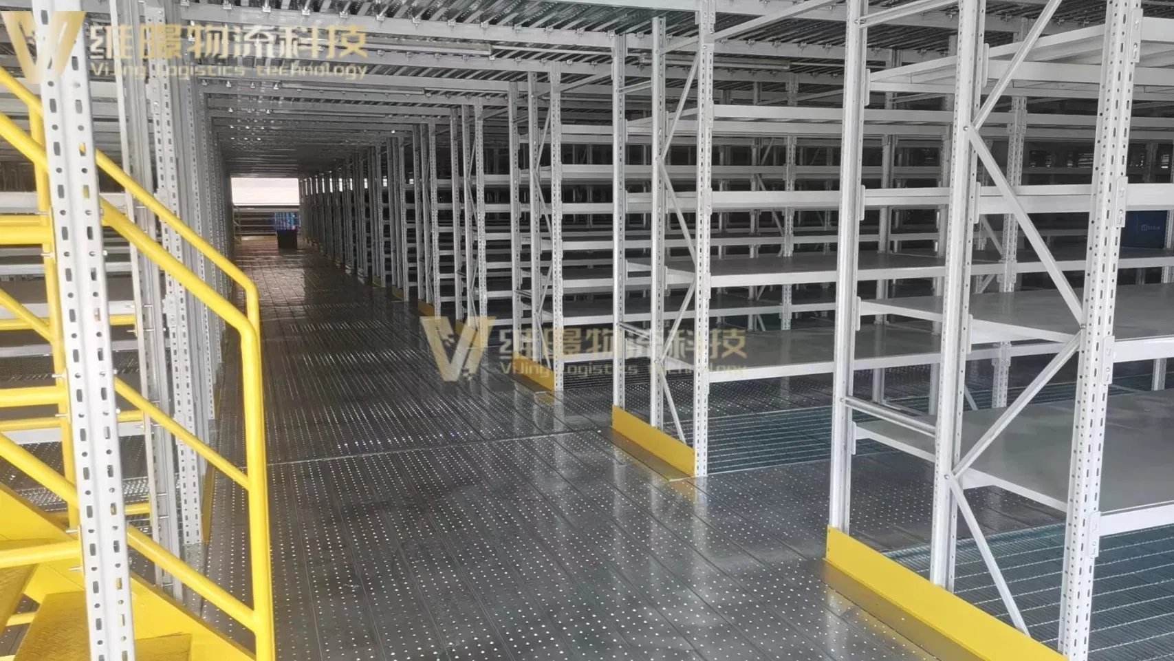 Warehouse Stairs Deck Pallet Racking Steel Floor Garret Mezzanine