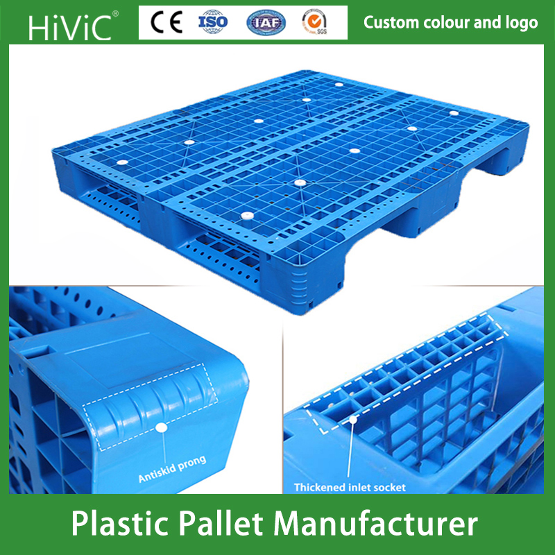 Forklift Recycled Durable Grid Warehouse Tray Shipping PVC Logistic Hygienic Warehouse Storage Black Near Me Euro Steel Heavy Duty Plastic Pallets for Sale