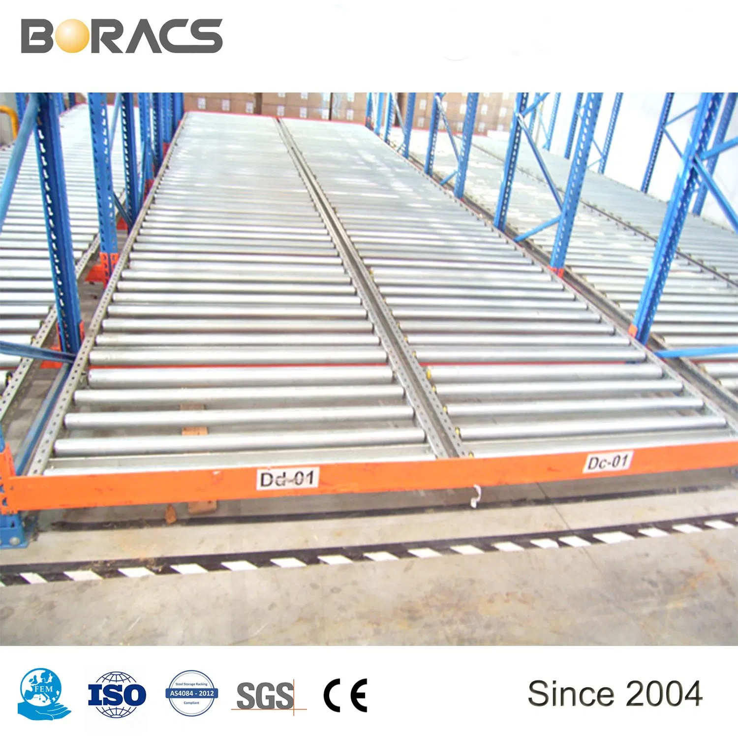 Heavy Duty Pallet Rack Warehouse Roller Track Rack Pallet Rack Pallet Flow Racking System Steel Rack with Roller