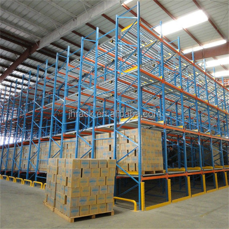 Customized High Density Adjustable Selective Gravity Racking Steel Warehouse Storage Heavy Duty Gravity Flow Roll Storage Rack Pallet Rack