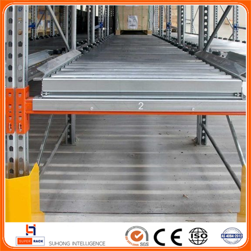 CE Approved Carton Pallet Flow Rack Warehouse Steel Live Pallet Flow Gravity Flow Racking with Roller Conveyor System Storage Rack Warehouse Metal Shelf