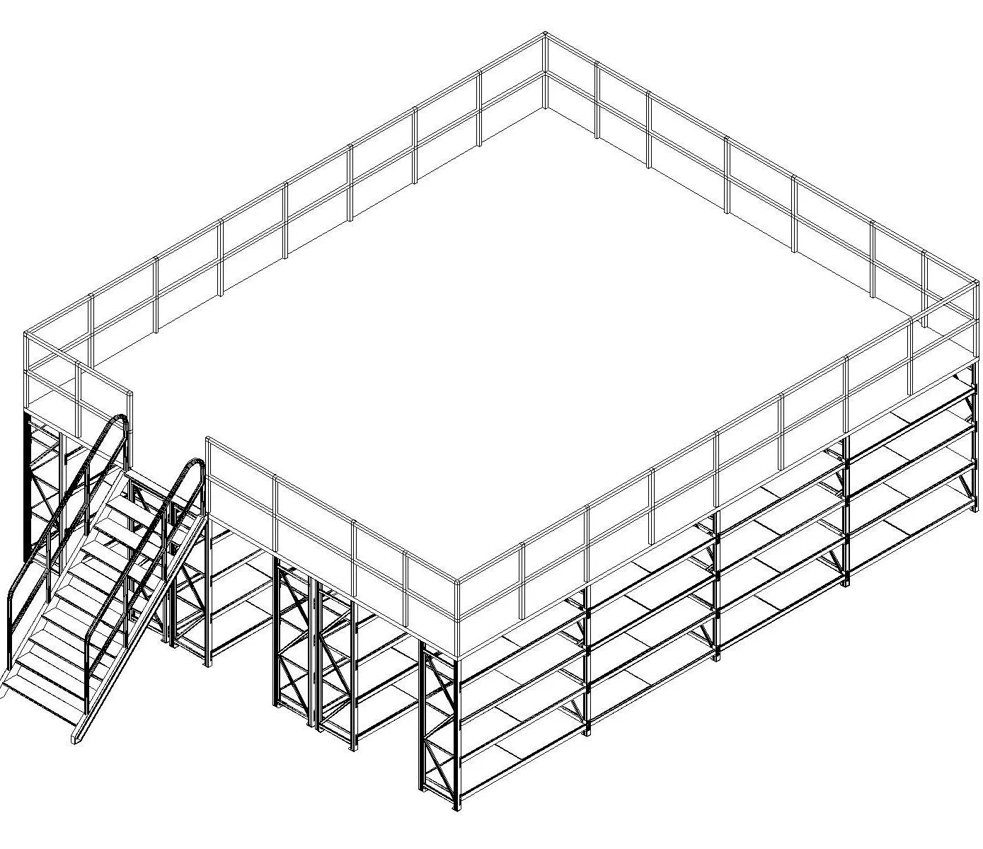 Customizable Steel Mezzanine Storage Metal Shelves for Efficient Warehousing