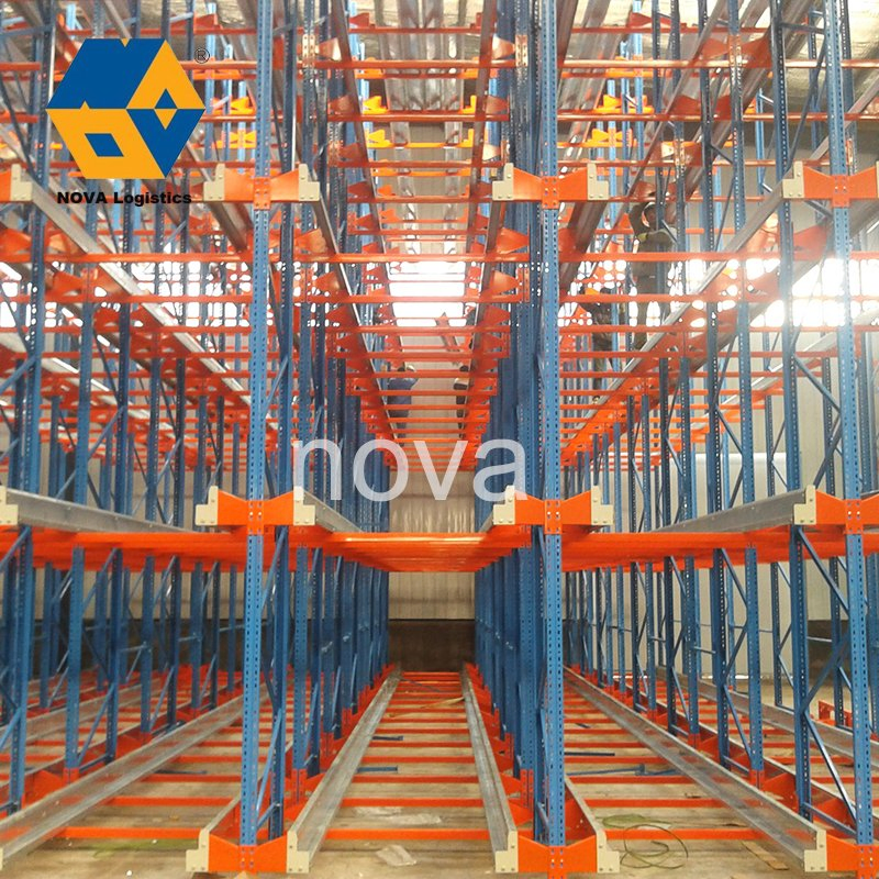 Fifo Customized Logistics Warehouse Heavy Duty Rack Adjustable Selective Blue Frame Metal Steel Warehouse Storage Drive-in Radio Shuttle Car Pallet Rack