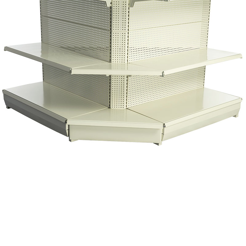 Adjustable Depth External Corner Shelving with Four-Poster Steel Frames for Warehouses