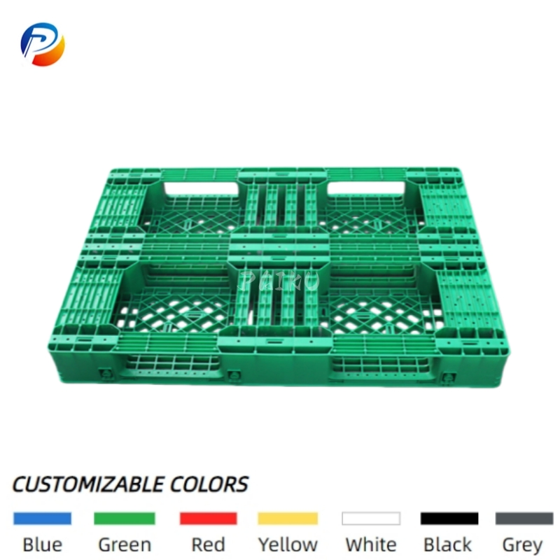 Heavy-Duty 8 Steel Tubes Reinforced Euro HDPE Plastic Pallet for Heavy Cargo Rack Transportation
