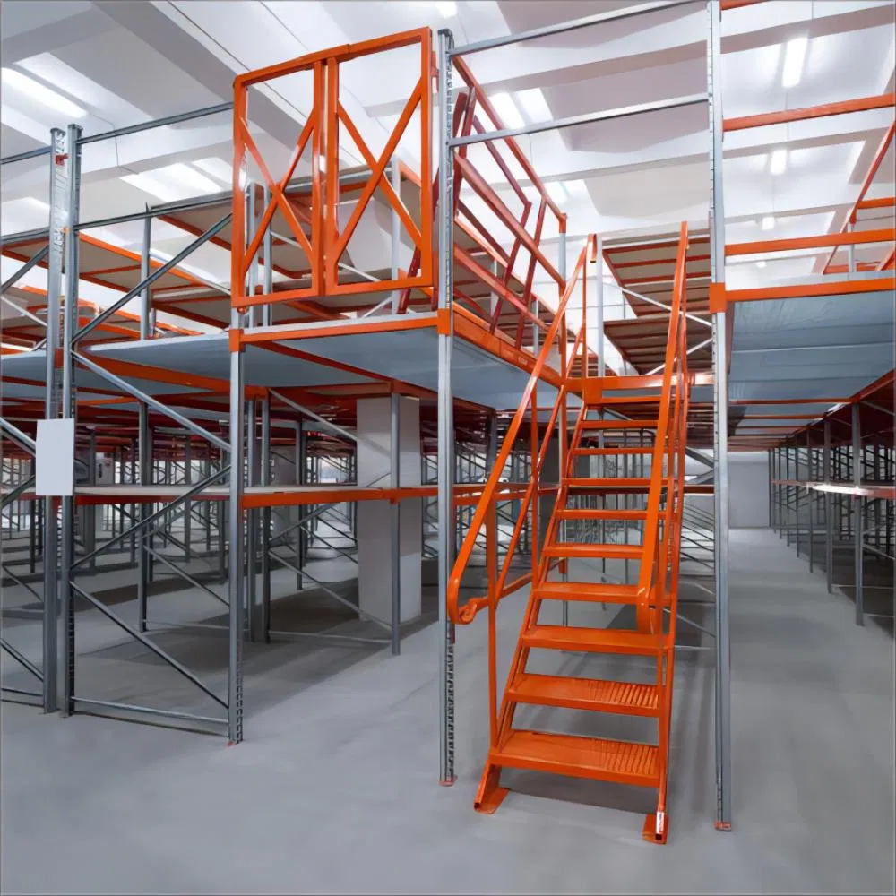 Factory Price Second or Multi-Tier Warehouse Heavy Duty Industrial Metal Structural Floor Pallet Steel Platform Attic Storage Mezzanine Rack for Office