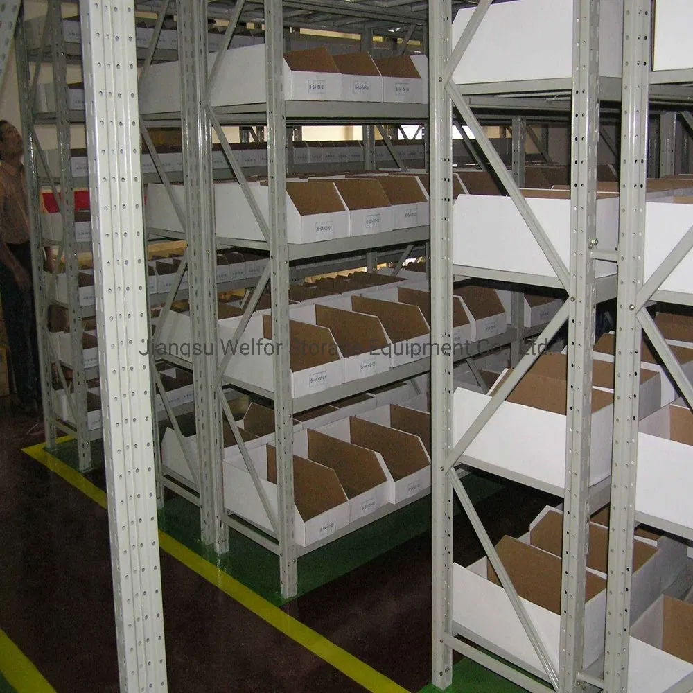 Steel Warehouse Storage Medium Duty Long Span Metal Shelving with Plastic Bin