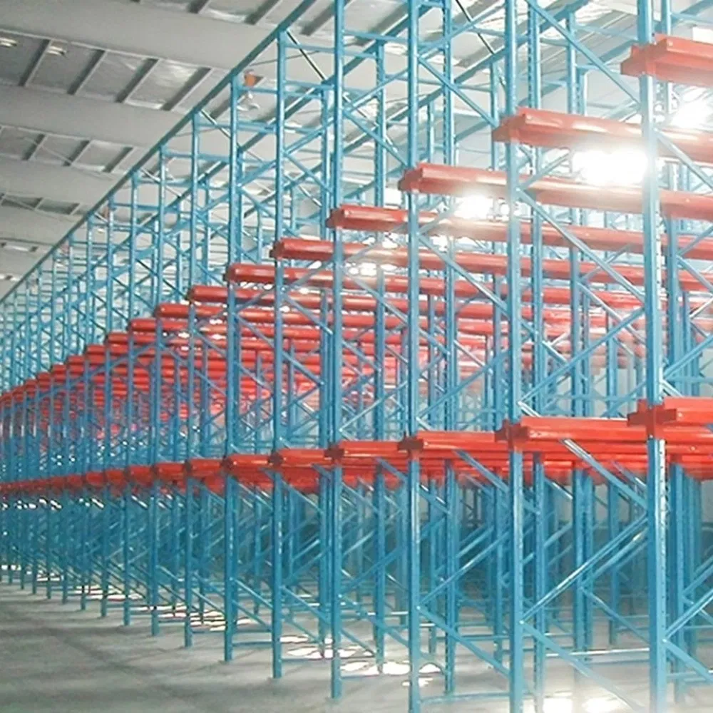 No Deformation Rust-Proof Food Cold Warehouse Storage Drive-in Through Gravity Heavy Duty Steel High Bay Density Removable Anti Earthquake Pallet Rack