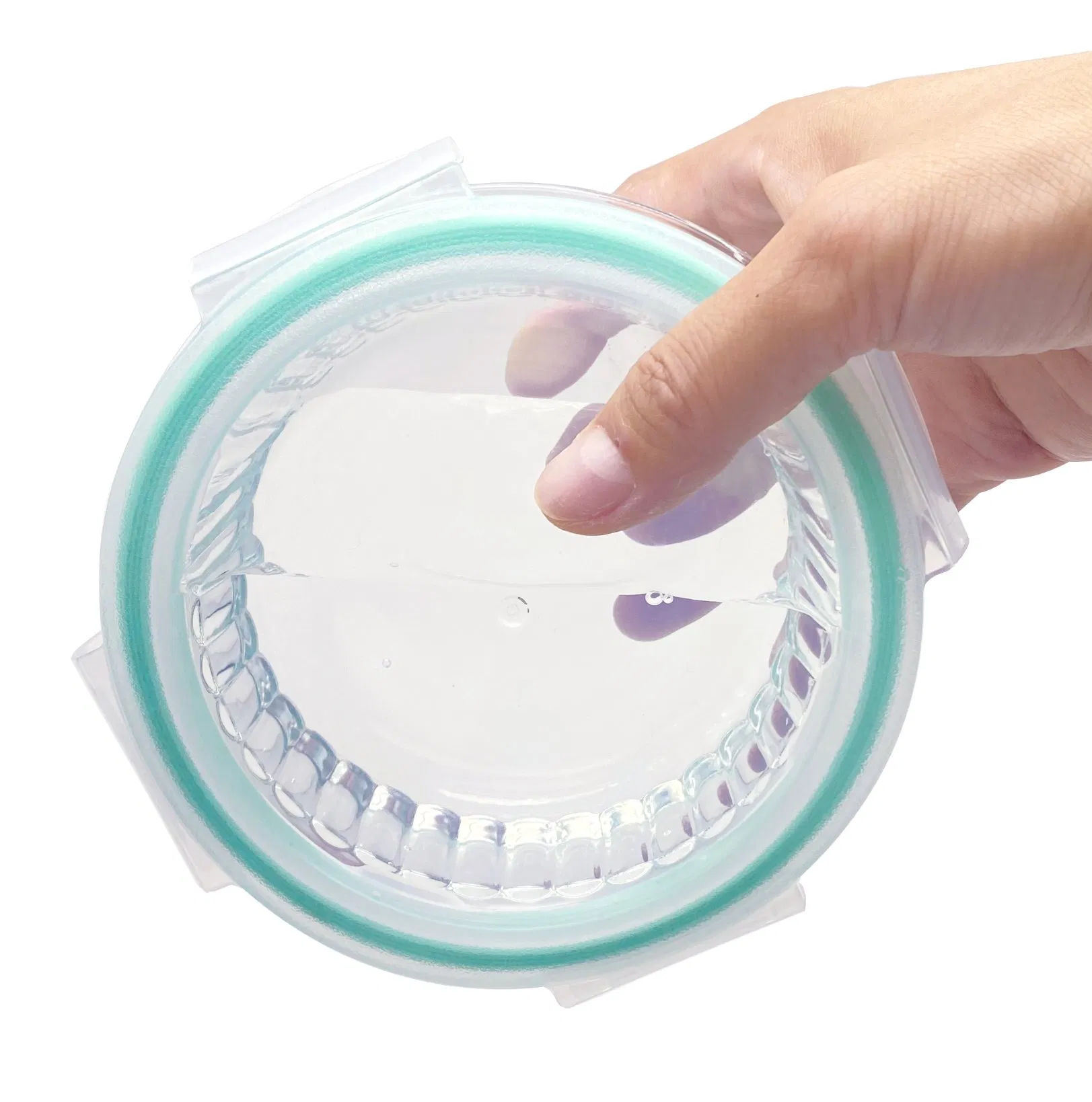 Child-Safe Striped Glass Storage with Secure PP Locking Cover, Microwave/Freezer Safe for Family Use 390ml