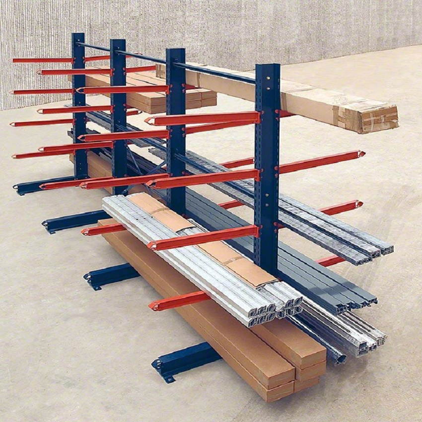 Customized Double Side Warehouse Storage Heavy Duty Cantilever Bracket Stable Pipe Rack