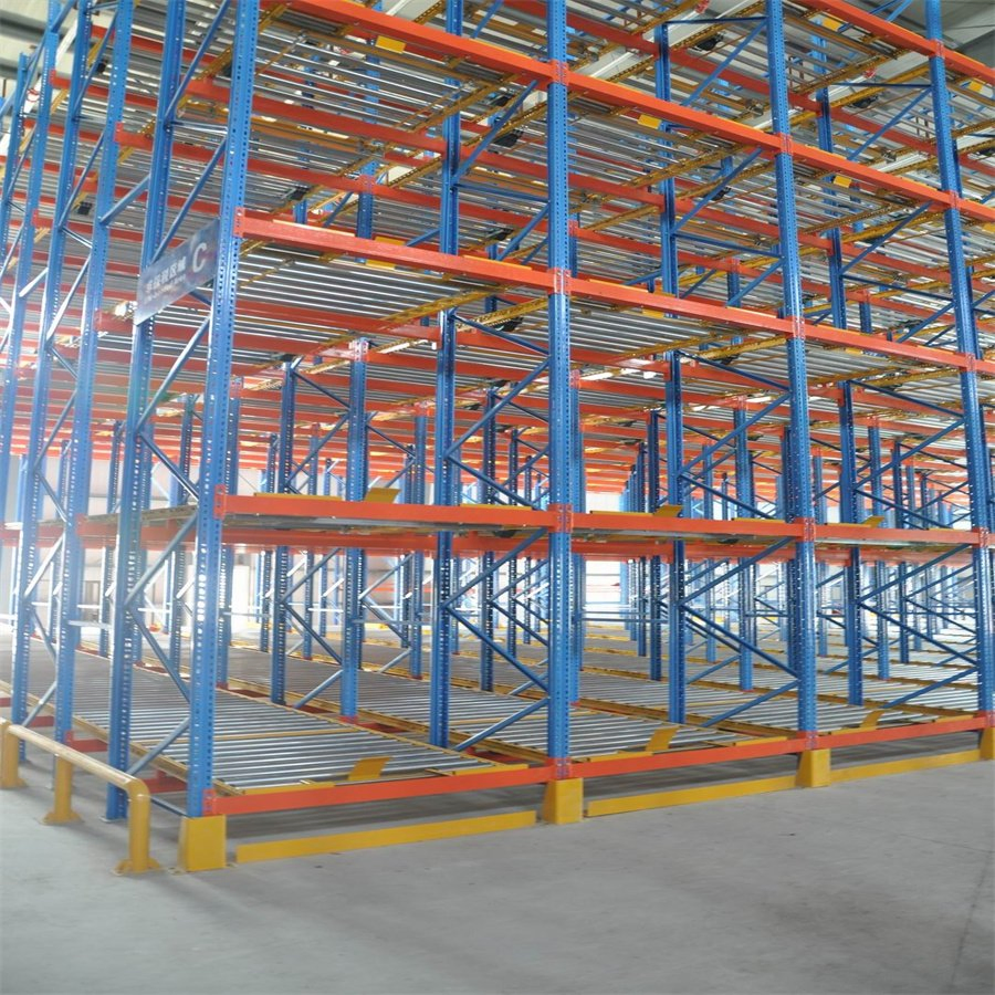 High Density Steel Gravity Flow Pallet Racking for Warehouse Storage