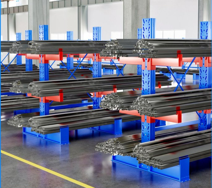 Heavy Duty Double Sided Storage Racks Cantilever Racking for Warehouse Structural Hose Cantilever Shelves