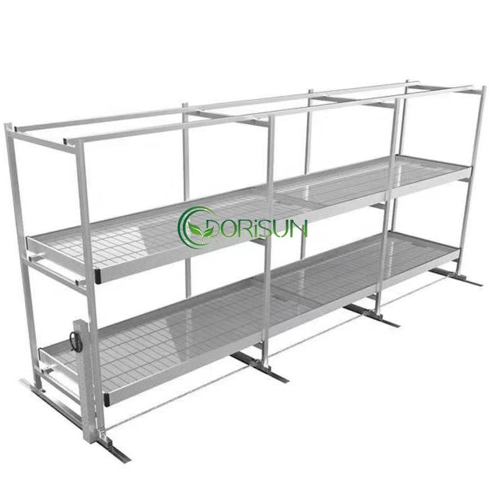 Vertical Grow Rack Hydroponic Greenhouse Ebb and Flow Table Multi Level Grain Hydroponic Rack