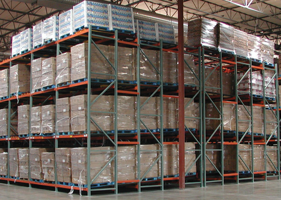 Storage Pushback Pallet Racking System.