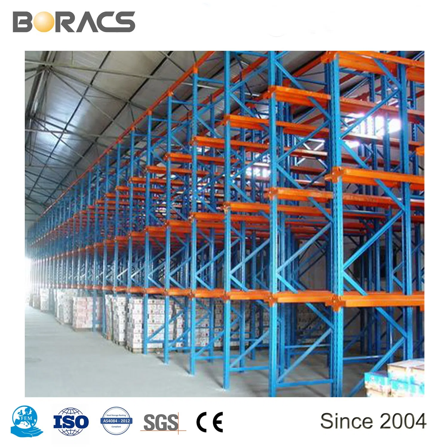 OEM Heavy Industrial Adjustable Warehouse Storage Rack Metal Drive in Pallet Racks