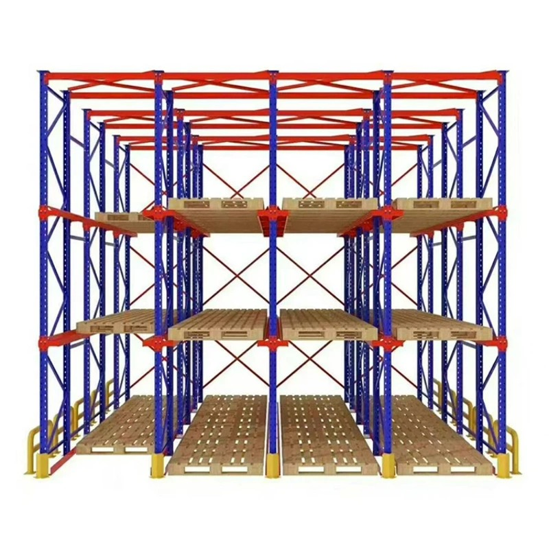 Q235/Q355 Industrial High Density Steel Drive-in Racking System Goods Storage Heavy Duty Warehouse Pallet Racking