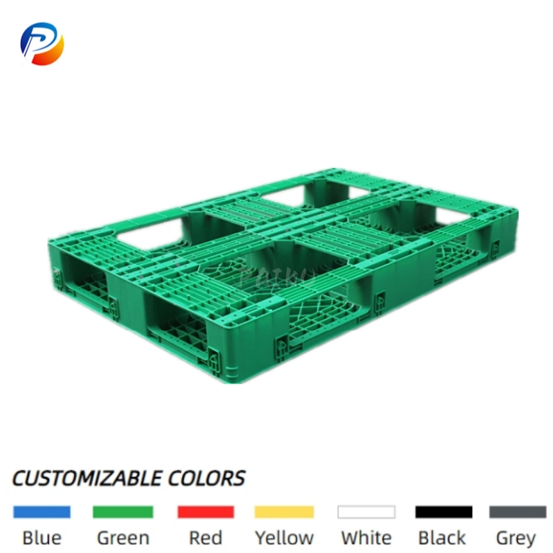 Heavy-Duty 8 Steel Tubes Reinforced Euro HDPE Plastic Pallet for Heavy Cargo Rack Transportation