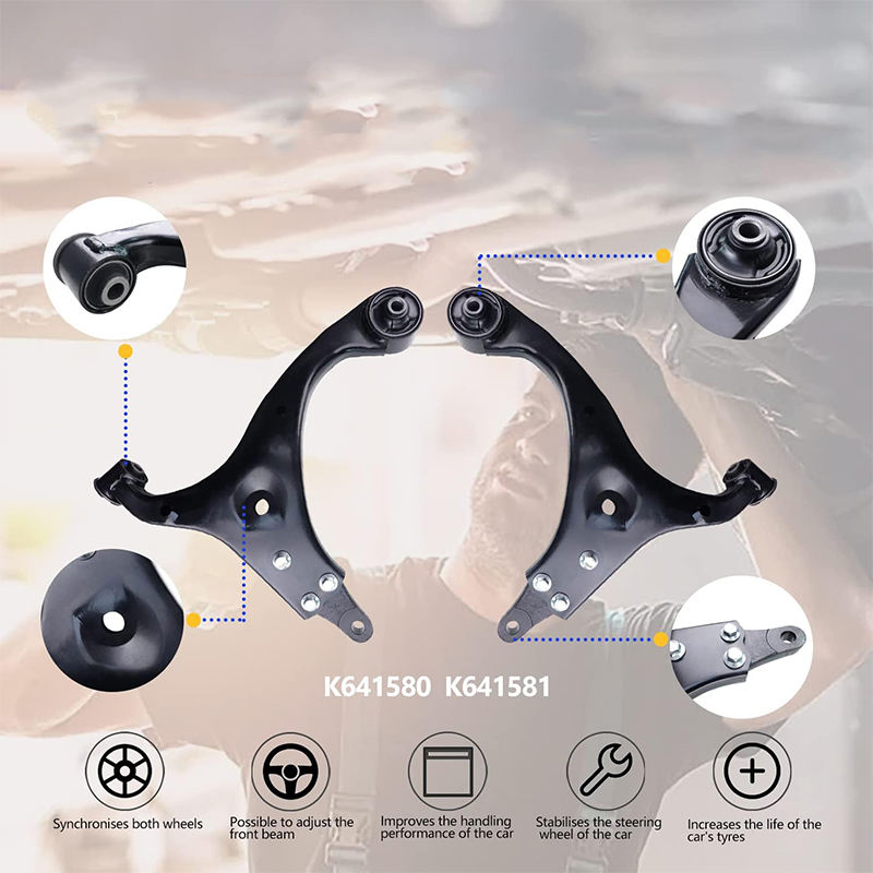 K641580 مجموعة تعليق لذراع التحكم الأمامي السفلي وقضبان التوجيه ونهايات قضبان التثبيت لـ 2007-2012 -استبدال هيونداي إيلانtra