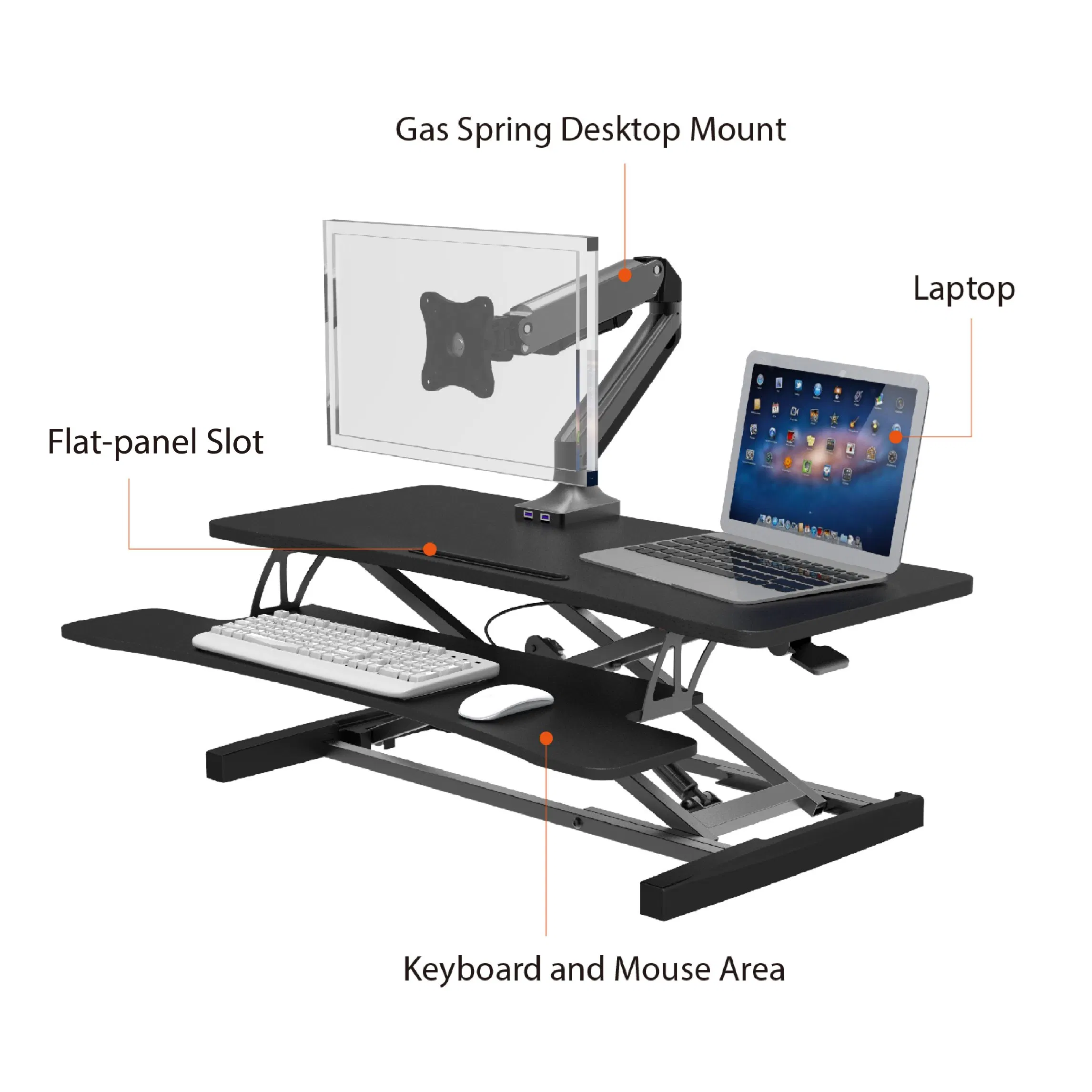 Ergonomic Sit Standing Desk Height Adjustable Working Desk Converters for Modern Office