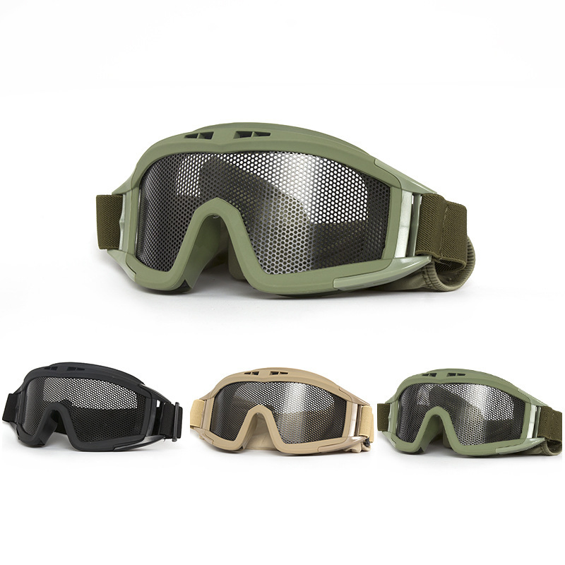 New Protective Outdoor Anti Impact Glasses Iron Mesh High Density Grid Riding off Road Sports Goggles